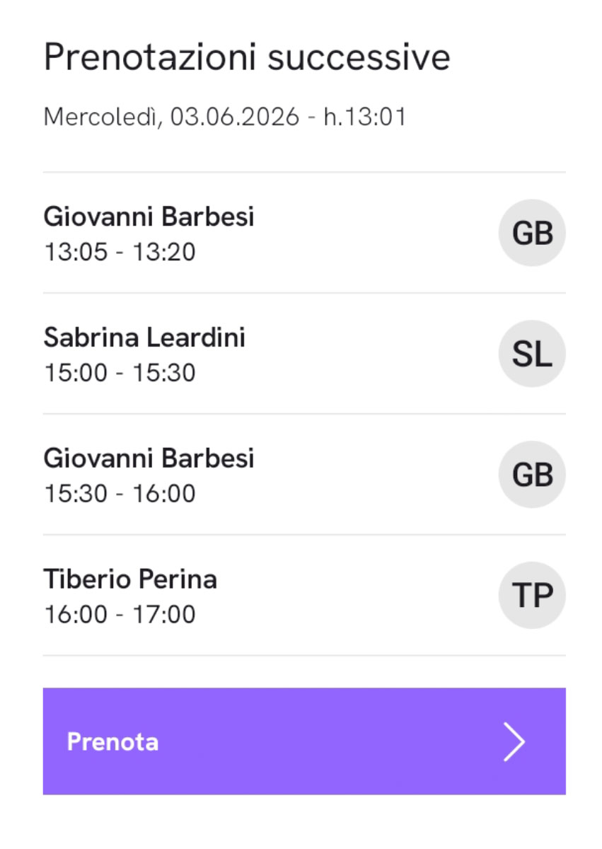 TOOLate schermata prenotazione